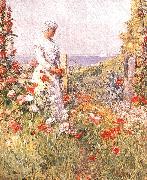 Childe Hassam Celia Thaxter in her Garden oil painting artist